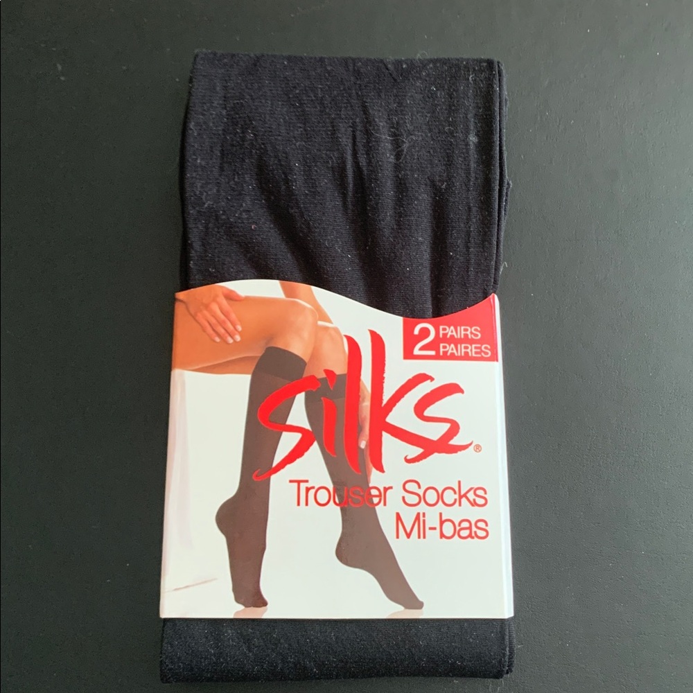 Silks Black Trouser Socks - 2 pair